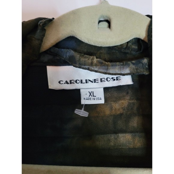 Caroline Rose Luxe Blue and Brown Paisley Blouse Jacket Size XL - Picture 3 of 6